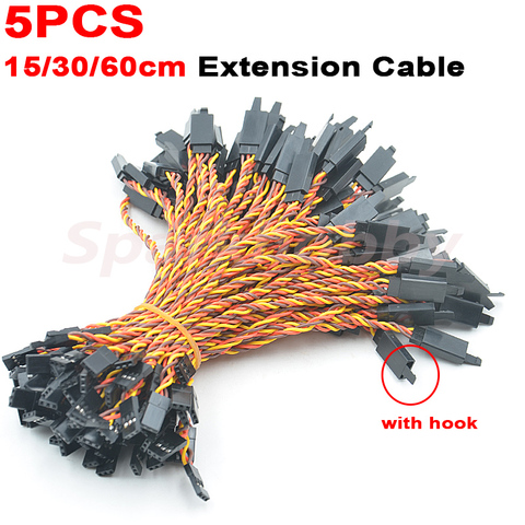 5PCS 30/60 Core 15/30/50cm 150/300/500mm Futaba JR Twisted Extension Cable With Hook Anti-interference High Current for RC servo ► Photo 1/6