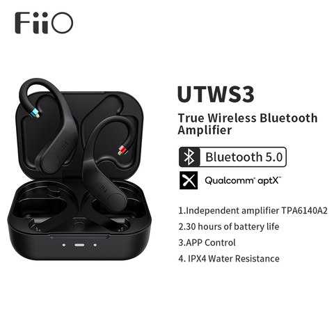 FiiO UTWS3 Bluetooth V5.0 aptX/TWS + Earbuds Hook MMCX Connector with Mic Support/30 Hours Playback and APP Control ► Photo 1/5