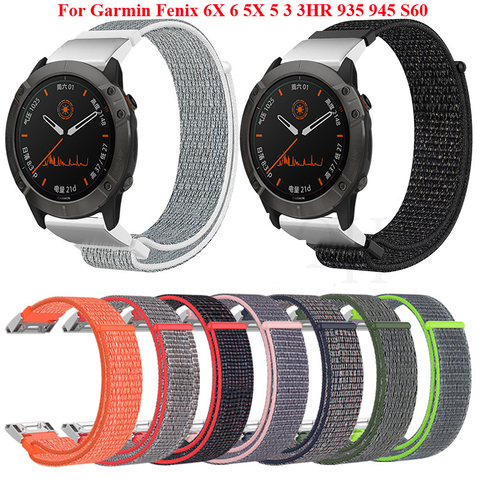 22 26mm Quick Release Nylon Watchband Strap for Garmin Fenix 6X 6 Pro Fenix 5X 5 3 3HR 935 945 Smart Watch ► Photo 1/6