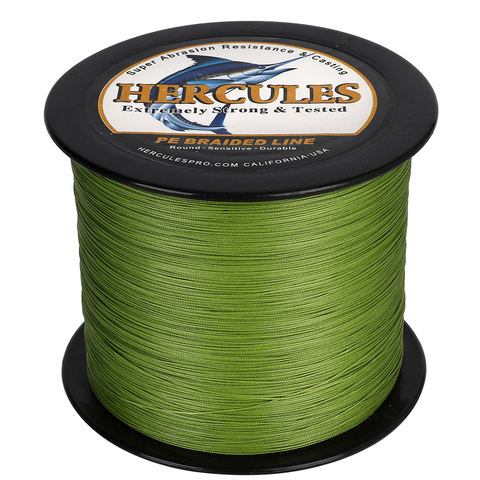 Hercules 12 Strands Braided Fishing Line 300M 500M 10-420LB Army Green Pe Multifilament Pesca Braided Wire River Carp Tackle ► Photo 1/6