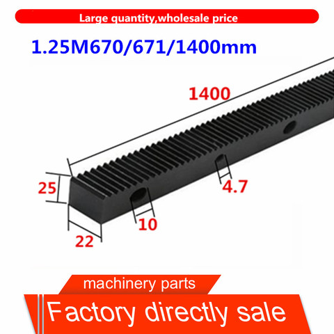 1pc 1.25 Mod helical rack  1400mm 670mm Helical Gear Rack and 1.25MOD Metal Steel Pinion Gear Set For CNC Machine ► Photo 1/3