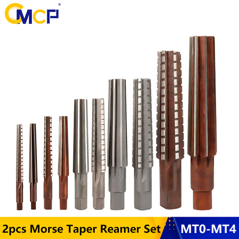 CMCP 2pcs Morse Taper Reamer Set MT0/MT1/MT2/MT3/MT4 Steel Hand Reamers For Milling Finishing Cutter Tool ► Photo 1/6