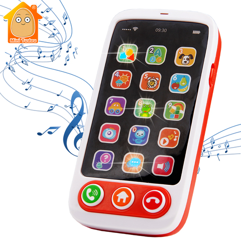 Baby Mobile Phone Toy Kids Fake Phone Cartoon Music Simulation Sound Babyphone Early Educational Learning Toys For Children Gift ► Photo 1/6