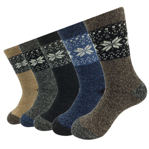 1 Pairs Thick Wool Socks Men Winter Warm Maple Leaf Patern Cashmere Vintage Socks Male Meias 5 Colors Plus Size Hot Sale ► Photo 1/6