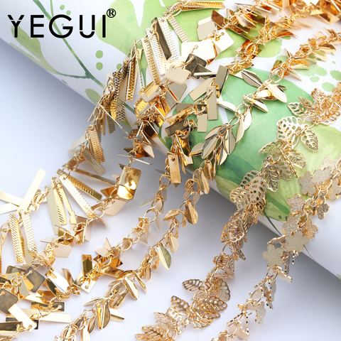 YEGUI C68,jewelry accessories,diy chain,18k gold plated,0.3 microns,jewelry findings,diy chain necklace,jewelry making,1m/lot ► Photo 1/6