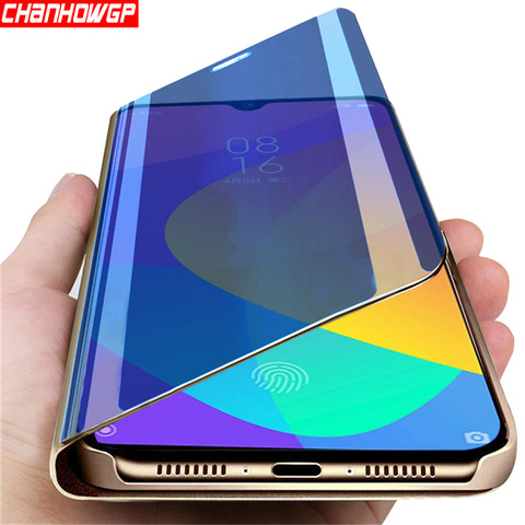 Mirror Leather Case For Samsung Galaxy A10 A20 A30 A40 A50 A70 A80 A90 A20E A6 A7 A8 A9 2022 S8 S9 S10 Plus S10E M30S Smart View ► Photo 1/6