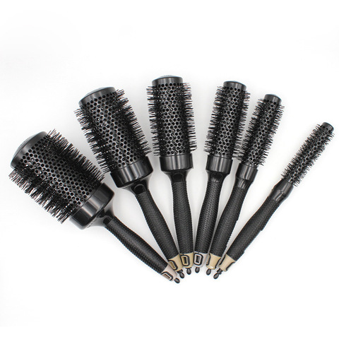 Professional Anti-static hair comb High Temperature aluminum Iron Round Comb 6 Size Hair Tools Hair Brush ► Photo 1/5