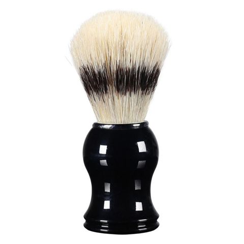 1Pc Mens Shaving Brush Boar Bristle Hair Straight Razor Shave Barber Face Cleaning Black Resin Handle Salon Tool Classic Gift ► Photo 1/5