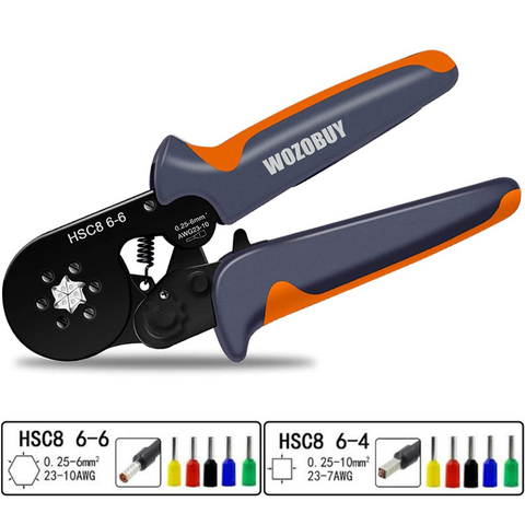 HSC8 6-4A/6-6 MINI-TYPE SELF-ADJUSTABLE CRIMPING PLIER 0.25-10mm2 Terminals Crimping Tools Multi Tool Hands Pliers ► Photo 1/6