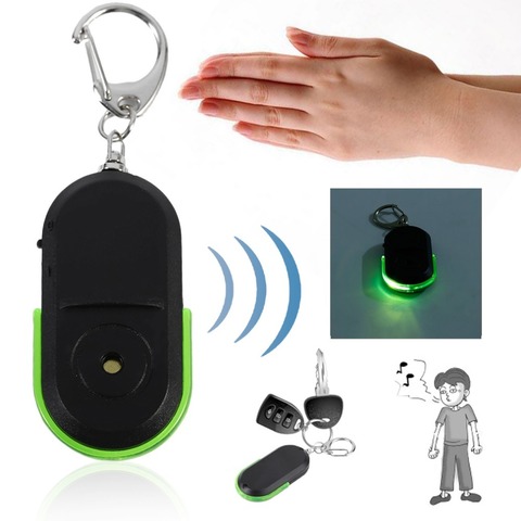 Portable Size Old People Anti-Lost Alarm Key Finder Wireless Useful Whistle Sound LED Light Locator Finder Keychain ► Photo 1/6