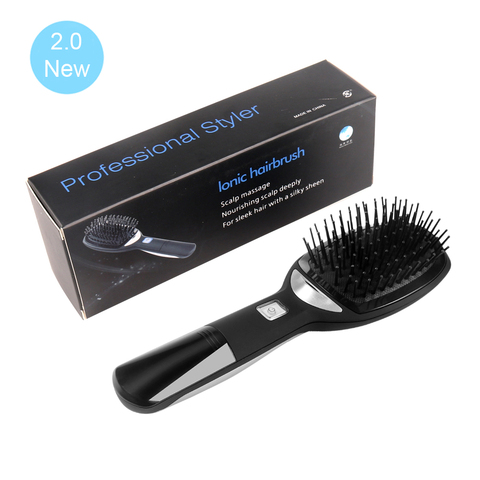 2.0 Ionic Electric Hairbrush Portable Ionic Hair Comb Strong Negative Ion Release Straighting Hair Anti-static Magic Hair Brush ► Photo 1/6