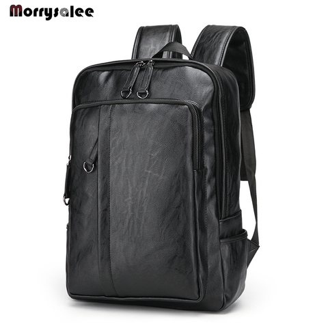 2022 New Leisure Soft General Leather Backpack Men Teenager Male Large Capacity Laptop Backpack High Quality Students Travel Bag ► Photo 1/6