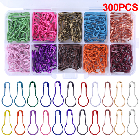 KAOBUY 300PCS Safety Bulb Pins, Calabash Crochet Stitch Markers, Metal Safety Pins for Knitting and DIY Project With Storage Box ► Photo 1/6