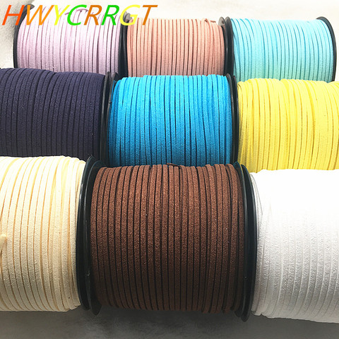 NEW 5yards/lot 3mm double sided Suede Braided Cord Korean Velvet Leather Handmade Beading Bracelet Jewelry String ► Photo 1/6