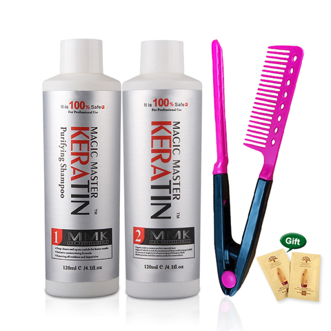 120ml MMK keratin Treatment Keratin Coconut Oil Hair Straightening Cream Without Formalin Hair Treatment Set+Free Red Comb ► Photo 1/5