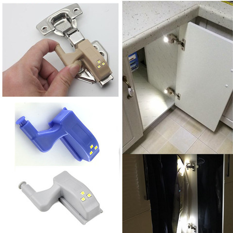 4PC/lot DC 12V Furniture lighting led cabinet lamp Automatic off on Hinge Lamp for Wardrobe Kitchen Cupboard Inner Light Sensor ► Photo 1/6