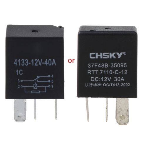 Automotive 12V 40A Or 12V 30A 5 Pin Relay Long Life Time Automotive Relays For Car ► Photo 1/6