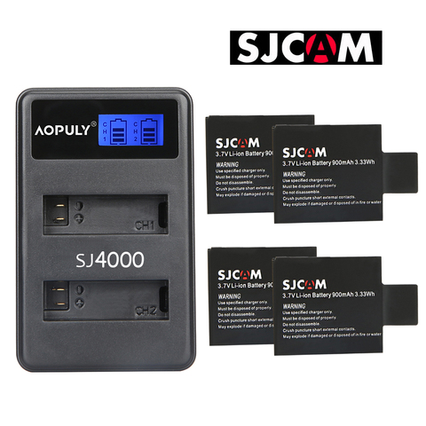 SJCAM SJ4000 PG1050 Camera battery Li-ion Battery charger For SJCAM SJ5000 SJ6000 SJ8000 M10 EKEN 4K H8 H9 GIT-LB101 GIT BATTERY ► Photo 1/6