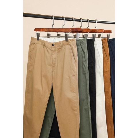 SIMWOOD 2022 summer autumn new regular fit straight pants men 100% cotton twill enzyme wash trousers classical chinos SJ170995 ► Photo 1/6