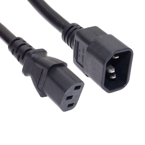 UNIVERSAL IEC C13 C14 Power Supply Cord, SJT 14AWG/3, Male to Female PDU UPS Extension Cable 15A 250V Black 15A 250V 0.5m~3m ► Photo 1/6