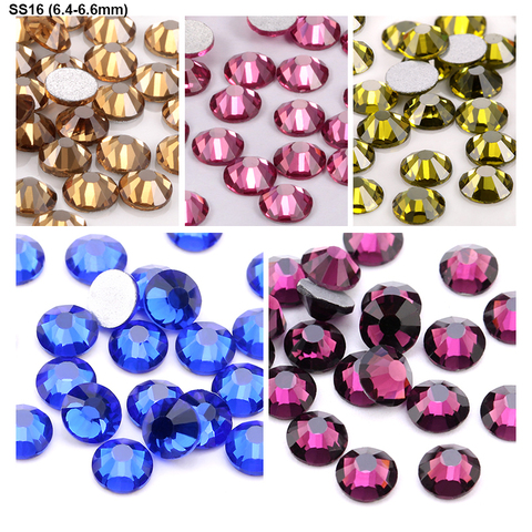 New crystal 288pcs/pack SS30 crystal clear color 6.5mm round glue on flatback M-foild non-hotfix rhinestone for Clothes ► Photo 1/6