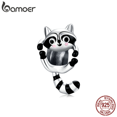 bamoer Silver Raccoon Charm for Original Bracelet Women 925 Sterling Silver Jewelry Making DIY Bracelet Bangle Accessory BSC403 ► Photo 1/6