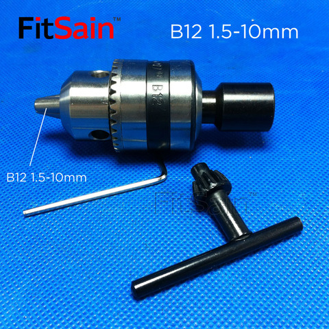 FitSain-B12 1.5-10mm mini drill chuck for motor shaft 5/6/6.35/8/10/12/14mm Connect Rod Power Tools Accessories drill press ► Photo 1/4