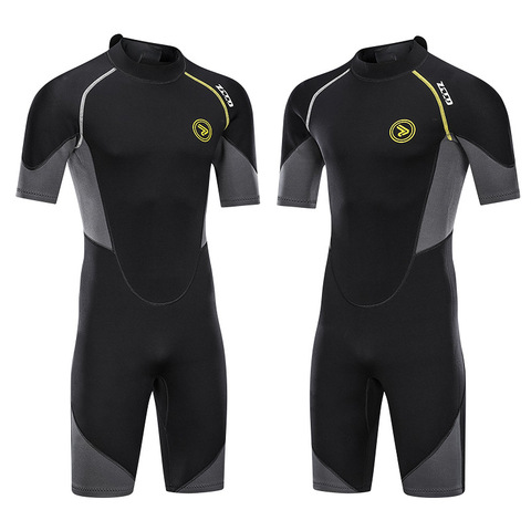 ZCCO 1.5mm neoprene Wetsuit Men short sleeve Scuba diving suit Snorkeling spearfishing swimsuit Surfing Sunproof one piece set ► Photo 1/6