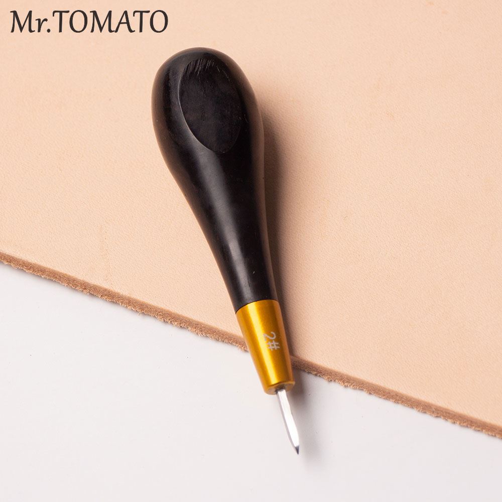 Professional Leather Wood Handle diamond Awl Tools high quality steel Leather craft Stitching Sewing Accessories ► Photo 1/6