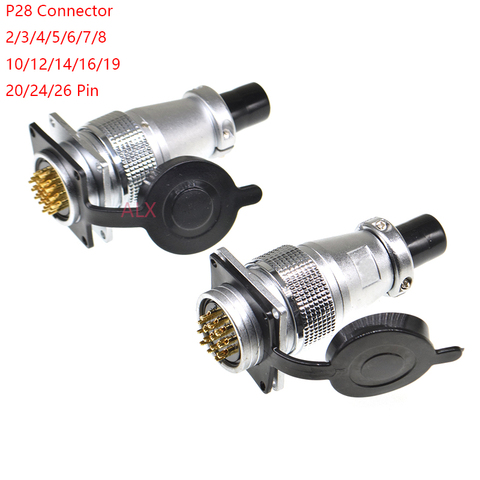 1Set WS28 P28 Aviation connector 2/3/4/5/7/8/10/12/16/17/20/24/26 Pin Connector aviation FEMale Plug male Socket plug connector ► Photo 1/6
