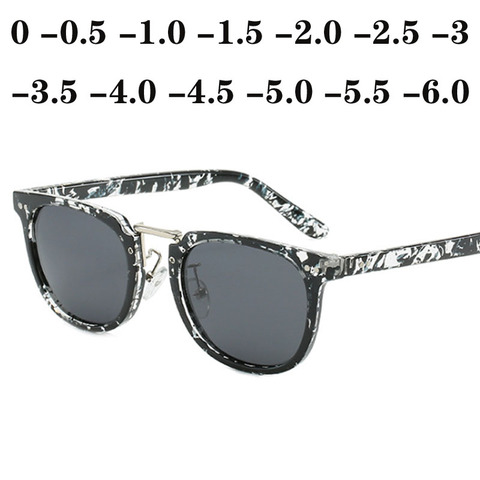 Men Polarized Sunglasses Women Square Myopia Rivets Diopter Glasses Gray Lens Short-sighted Sun Glasses  -0.5 -1.0 -1.5 TO -6.0 ► Photo 1/5