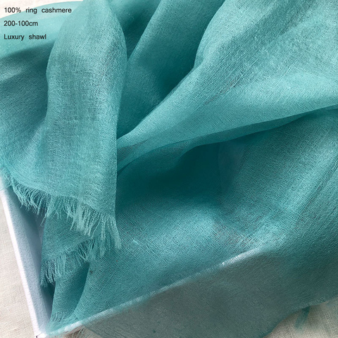 100% Cashmere Scarf  Luxury brand Women Fashion Ring Cashmere Shawl Thin  Summer Winter Elegant Ladies Soft Long  Cashmere Scarf ► Photo 1/6