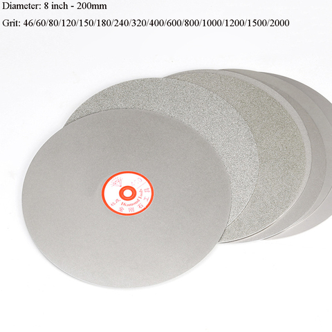 1PCS 8'' 200mm Diamond Coated Flat Lap Wheel Grinding Polish Disc Disk 46 - 2000 Grit ► Photo 1/5