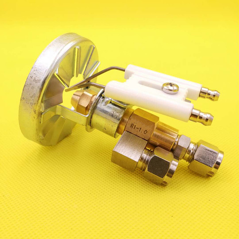 Small Burner Ignition System Brass Siphon Air Atomizing Oil Burner Nozzle Ceramic Igniter Air Swirler of Burner for Waste Oil ► Photo 1/6