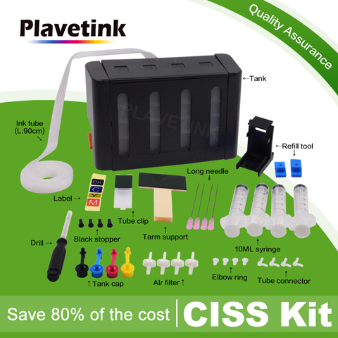 Plavetink Luxury DIY Ciss Tank For HP 121 122 123 140 141 300 301 302 304 650 652 21 22 901 350 351 60 61 Printer Ink Cartridge ► Photo 1/6