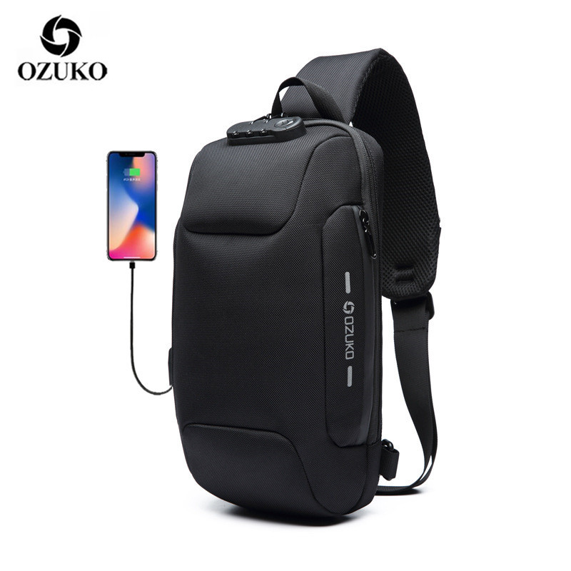 OZUKO 2020 Crossbody Bag For Men Anti Theft Shoulder Messenger Bag Waterproof