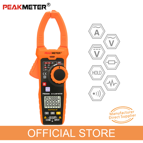 PEAKMETER PM2028S Smart 6000 counts AC Digital Clamp Meter Multimeter Frequency Resistance LPF Non Contact Voltage Automatic ► Photo 1/6