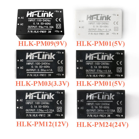 HLK-PM01 HLK-PM03 HLK-PM09 HLK-PM12 HLK-PM24 AC-DC 220V to 3.3V/5V/9V/12V/24V AC DC Mini Step Down Buck Power Supply Module ► Photo 1/6