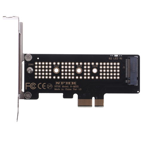 1pc NVMe PCIe M.2 NGFF SSD To PCIe X1 Adapter Card PCIe X1 To M.2 Card With Bracket ► Photo 1/6