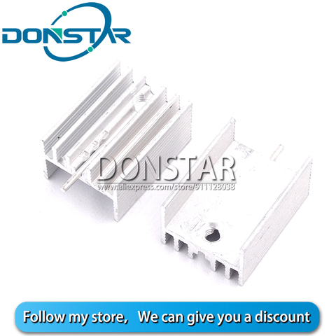 10PCS 15*10*20MM Triode Heat Sink 10 * 15 * 20 MM TO-220 15x10x20mm TO220 white Transistor Aluminum Radiator Heat Sink With 1Pin ► Photo 1/1