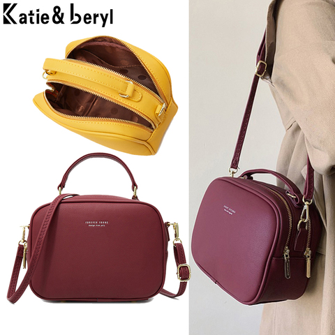 Luxury Mini Shoulder Bag Women Soft PU Leather Tote Handbags Brand Designer Crossbody Messenger Bags Ladies Purses Bolsa Zipper ► Photo 1/6