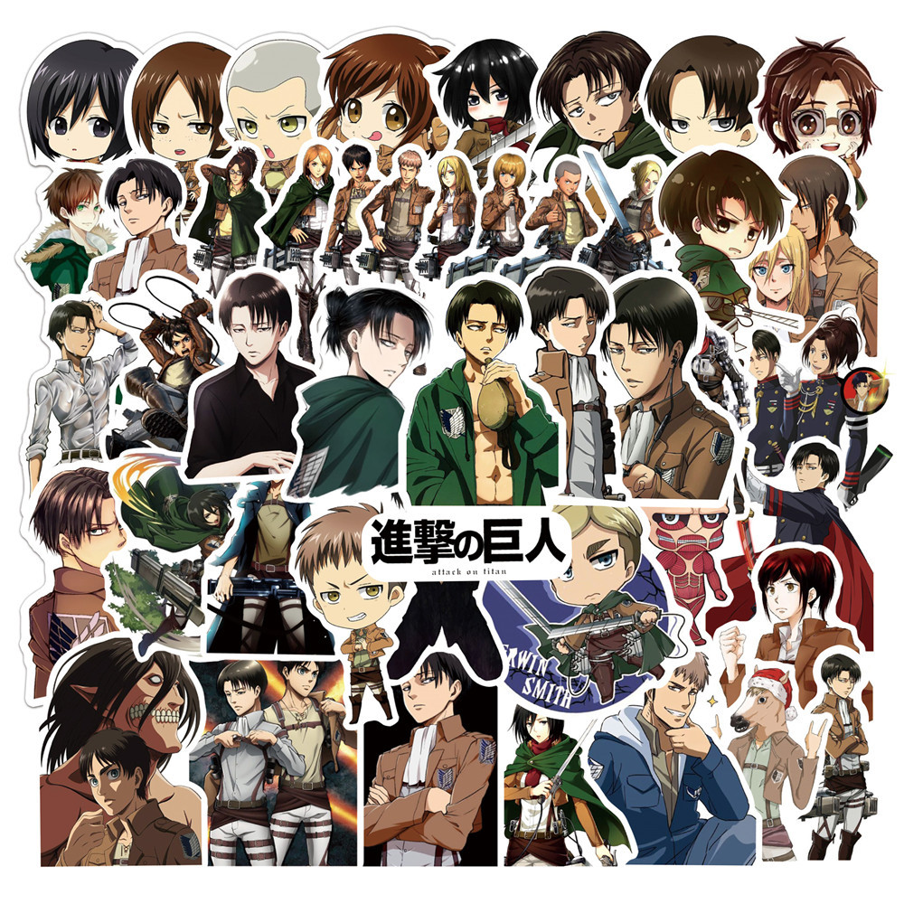 50 100pcs/Pack Japan Anime Sticker Anime Attack On Titan Stickers aesthetic  Laptop Bicycle Guitar Skateboard Waterproof stikers - Price history &  Review | AliExpress Seller - Pi ka chu toy Store 