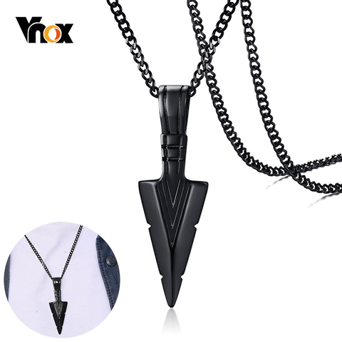 Vnox Mens Cool Vintage Arrow Pendant Necklace Multi-Color Stainless Steel Male Rock Punk Gifts Jewelry ► Photo 1/6