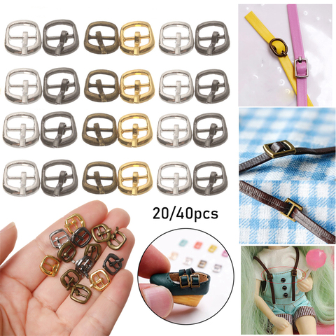 20/40pcs 7mm Mini Ultra-small Tri-glide Belt Buckle for Doll Bags Square Buttons DIY Doll Clothes Shoes Accessories ► Photo 1/6