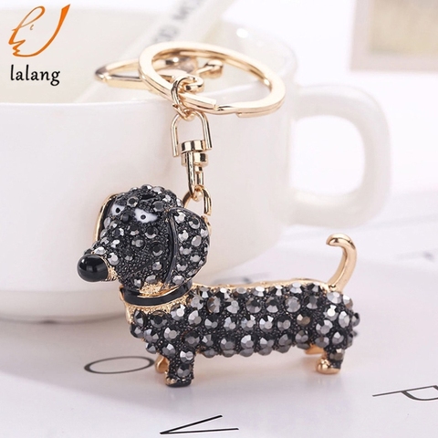 Fashion Dog Dachshund Car Keychain Key Chain Charm Pendant Keys Holder Keyring Women Girl Gift Car Styling Interior Accessories ► Photo 1/6