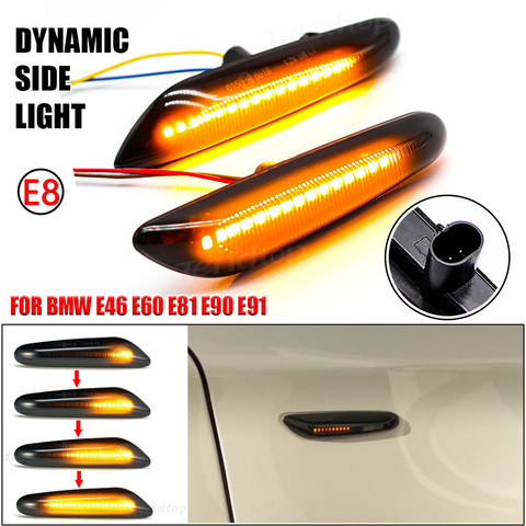 LED Side Marker Mirror Indicator Lamp Flowing Water Turn Signal Light Amber For BMW E90 E91 E92 E93 E60 E87 E82 E61 ► Photo 1/1