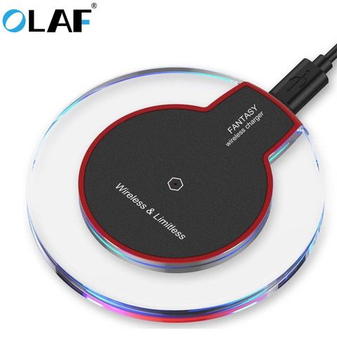 Olaf QI Wireless Charger For iPhone XS Max XR Phone LED USB Wireless Charger Fast Charging For Samsung Galaxy S8 S9 Plus adapter ► Photo 1/6