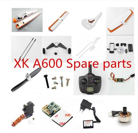 XK A600 RC Airplane Spare parts propellers motor ESC servo Landing rod wing receiver transmitter charger line plastic parts etc. ► Photo 1/6