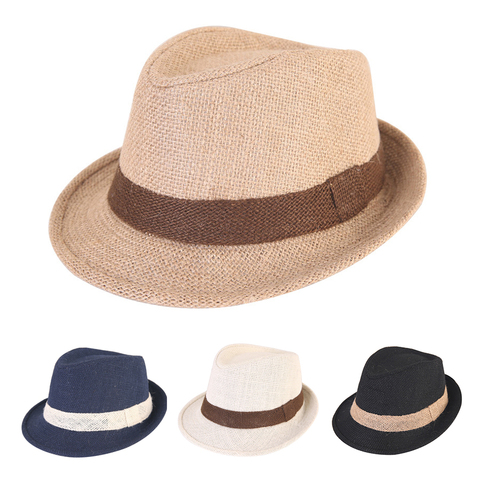 Baby Straw Hat Spring Summer Elegant Jazz Cap Sunvisor Beach Hats Kids Outdoor Caps for Boys Girls 1-3 Years Old ► Photo 1/6