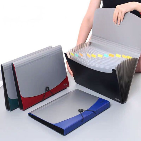 24 Pockets Desk A6 Expanding File Box Folder Document Storage Case Organizer Bag